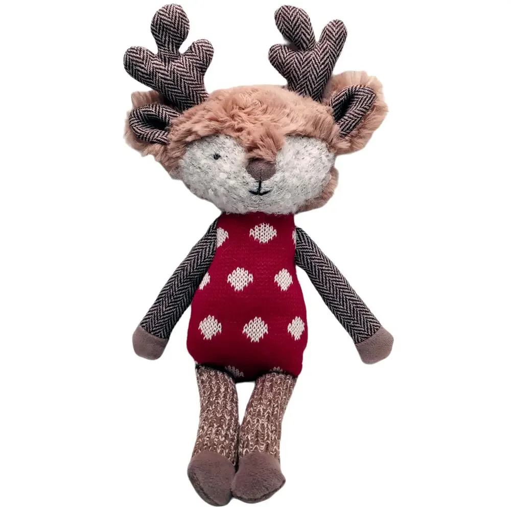 🎄🦌Anthropologie Sock Monkey🐒 Reindeer Moose Plush 15.5